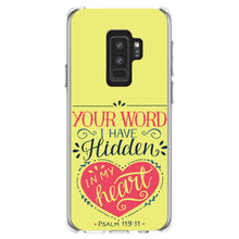 DistinctInk® Clear Shockproof Hybrid Case for Apple iPhone / Samsung Galaxy / Google Pixel - Psalm 119:11 - Your Word I have Hidden in My Heart