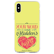 DistinctInk® Clear Shockproof Hybrid Case for Apple iPhone / Samsung Galaxy / Google Pixel - Psalm 119:11 - Your Word I have Hidden in My Heart