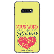 DistinctInk® Clear Shockproof Hybrid Case for Apple iPhone / Samsung Galaxy / Google Pixel - Psalm 119:11 - Your Word I have Hidden in My Heart