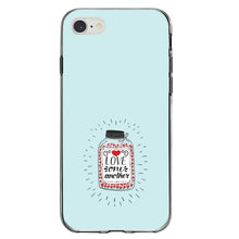 DistinctInk® Clear Shockproof Hybrid Case for Apple iPhone / Samsung Galaxy / Google Pixel - Love One Another - Heart / Jar