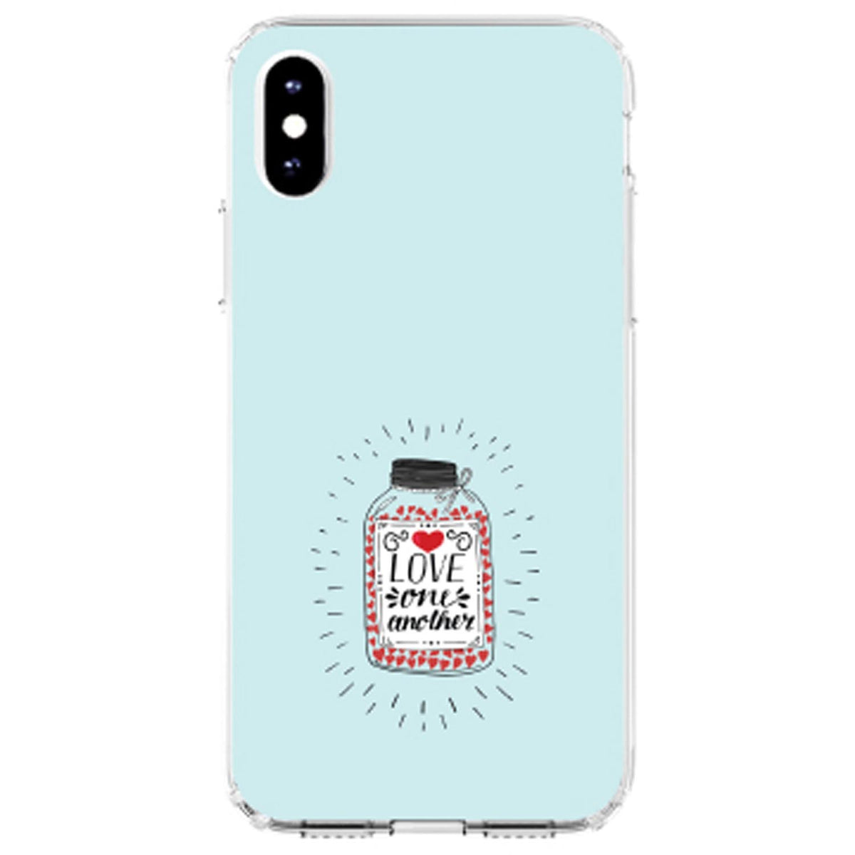 Love One Another, Heart / Jar Clear Shockproof iPhone Case, view 3