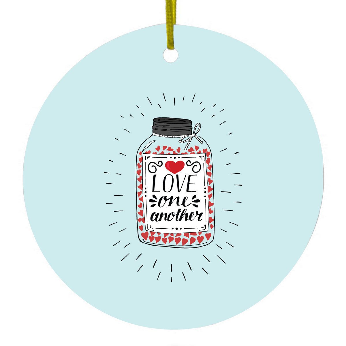 Heart / Jar Ceramic Ornament