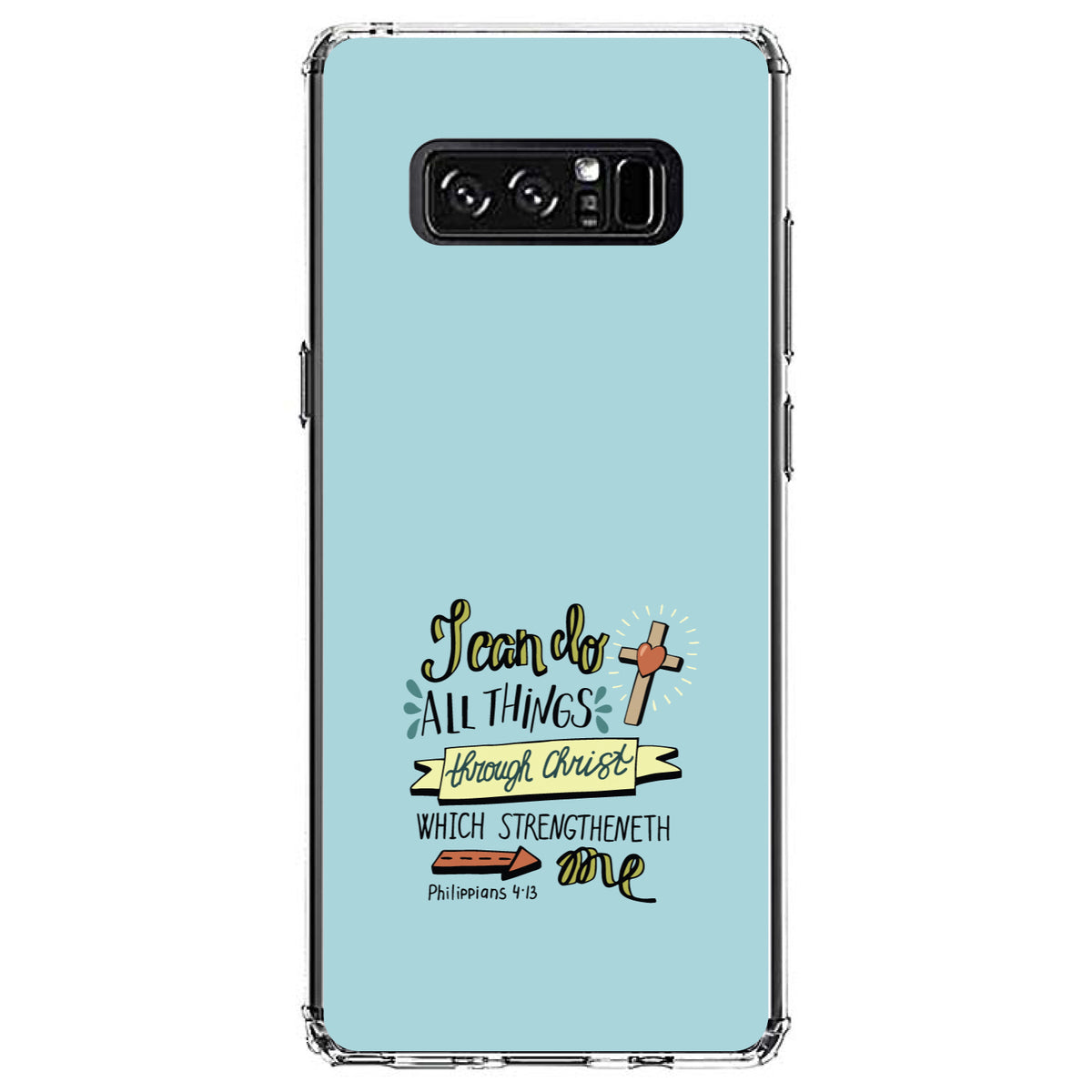 Philippians 4:13, I can do everything through Christ Clear Shockproof iPhone Case, view 12
