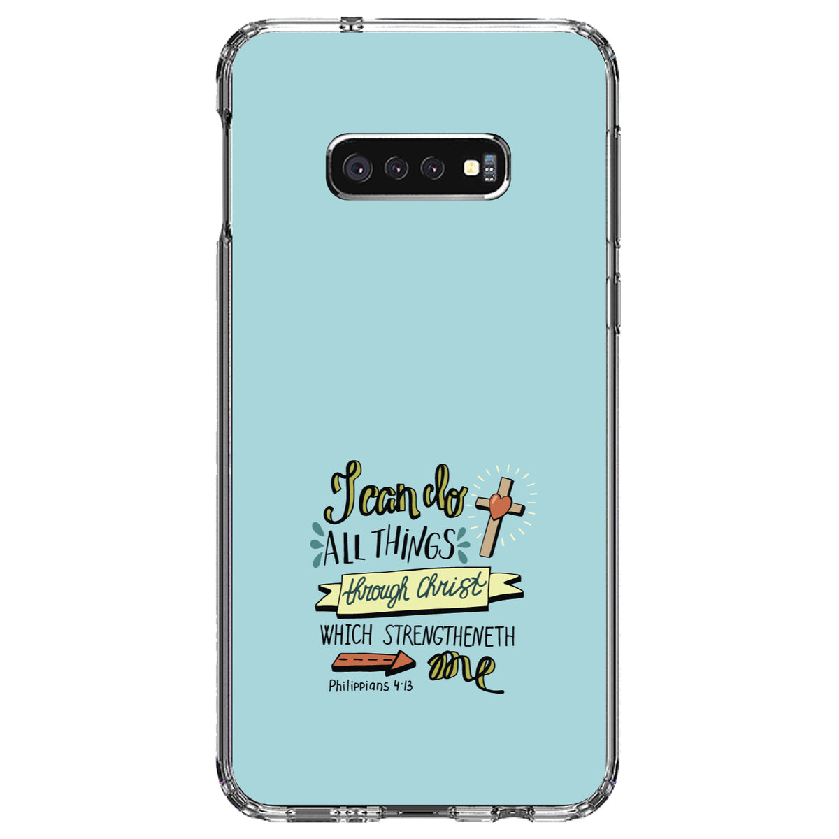 Philippians 4:13, I can do everything through Christ Clear Shockproof iPhone Case, view 18