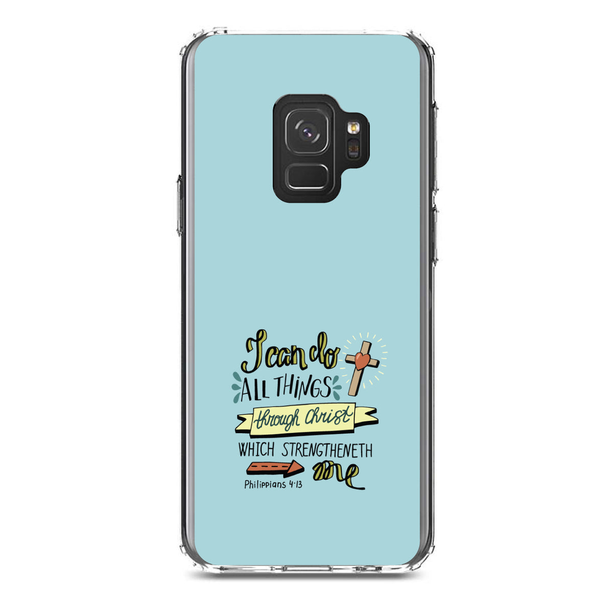 Philippians 4:13, I can do everything through Christ Clear Shockproof iPhone Case, view 19