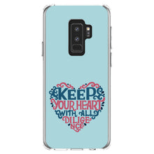DistinctInk® Clear Shockproof Hybrid Case for Apple iPhone / Samsung Galaxy / Google Pixel - Keep Your Heart With All Diligence