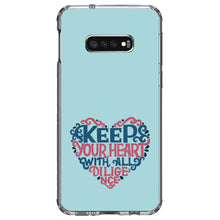 DistinctInk® Clear Shockproof Hybrid Case for Apple iPhone / Samsung Galaxy / Google Pixel - Keep Your Heart With All Diligence