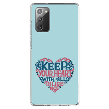 DistinctInk® Clear Shockproof Hybrid Case for Apple iPhone / Samsung Galaxy / Google Pixel - Keep Your Heart With All Diligence