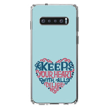 DistinctInk® Clear Shockproof Hybrid Case for Apple iPhone / Samsung Galaxy / Google Pixel - Keep Your Heart With All Diligence