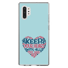 DistinctInk® Clear Shockproof Hybrid Case for Apple iPhone / Samsung Galaxy / Google Pixel - Keep Your Heart With All Diligence