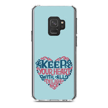 DistinctInk® Clear Shockproof Hybrid Case for Apple iPhone / Samsung Galaxy / Google Pixel - Keep Your Heart With All Diligence