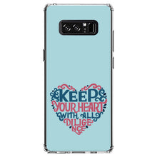 DistinctInk® Clear Shockproof Hybrid Case for Apple iPhone / Samsung Galaxy / Google Pixel - Keep Your Heart With All Diligence