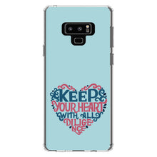 DistinctInk® Clear Shockproof Hybrid Case for Apple iPhone / Samsung Galaxy / Google Pixel - Keep Your Heart With All Diligence