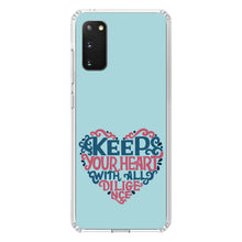 DistinctInk® Clear Shockproof Hybrid Case for Apple iPhone / Samsung Galaxy / Google Pixel - Keep Your Heart With All Diligence