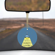 DistinctInk® Hanging Ceramic Christmas Tree Ornament with Gold String - Great Gift / Present - 2 3/4 inch Diameter - You Are the Light of the World