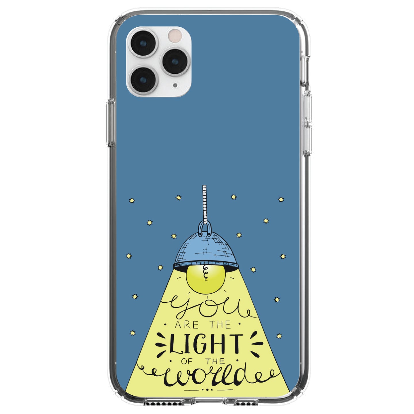 DistinctInk® Clear Shockproof Hybrid Case for Apple iPhone / Samsung Galaxy / Google Pixel - You Are the Light of the World