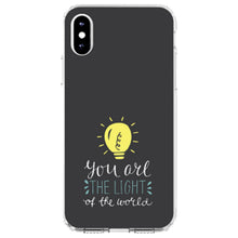 DistinctInk® Clear Shockproof Hybrid Case for Apple iPhone / Samsung Galaxy / Google Pixel - You Are the Light of the World / Bulb