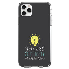 DistinctInk® Clear Shockproof Hybrid Case for Apple iPhone / Samsung Galaxy / Google Pixel - You Are the Light of the World / Bulb