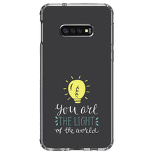 DistinctInk® Clear Shockproof Hybrid Case for Apple iPhone / Samsung Galaxy / Google Pixel - You Are the Light of the World / Bulb