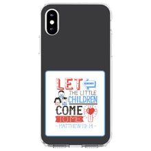 DistinctInk® Clear Shockproof Hybrid Case for Apple iPhone / Samsung Galaxy / Google Pixel - Matthew 19:14 - Let the Little Children Come To Me
