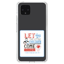 DistinctInk® Clear Shockproof Hybrid Case for Apple iPhone / Samsung Galaxy / Google Pixel - Matthew 19:14 - Let the Little Children Come To Me