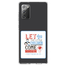 DistinctInk® Clear Shockproof Hybrid Case for Apple iPhone / Samsung Galaxy / Google Pixel - Matthew 19:14 - Let the Little Children Come To Me