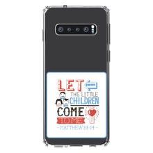 DistinctInk® Clear Shockproof Hybrid Case for Apple iPhone / Samsung Galaxy / Google Pixel - Matthew 19:14 - Let the Little Children Come To Me