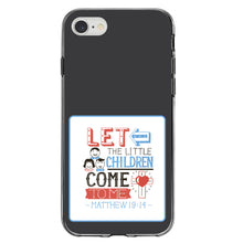 DistinctInk® Clear Shockproof Hybrid Case for Apple iPhone / Samsung Galaxy / Google Pixel - Matthew 19:14 - Let the Little Children Come To Me