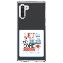 DistinctInk® Clear Shockproof Hybrid Case for Apple iPhone / Samsung Galaxy / Google Pixel - Matthew 19:14 - Let the Little Children Come To Me