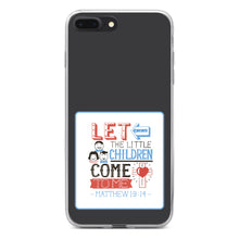 DistinctInk® Clear Shockproof Hybrid Case for Apple iPhone / Samsung Galaxy / Google Pixel - Matthew 19:14 - Let the Little Children Come To Me