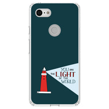 DistinctInk® Clear Shockproof Hybrid Case for Apple iPhone / Samsung Galaxy / Google Pixel - You Are the Light of the World / Light House