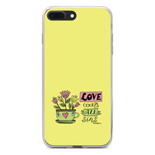 DistinctInk® Clear Shockproof Hybrid Case for Apple iPhone / Samsung Galaxy / Google Pixel - Proverbs 10:12 - Love Covers All Sins