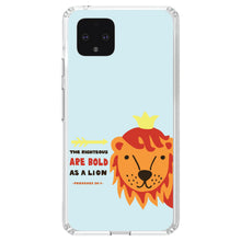DistinctInk® Clear Shockproof Hybrid Case for Apple iPhone / Samsung Galaxy / Google Pixel - Proverbs 28:1 - The Righteous Are Bold As a Lion