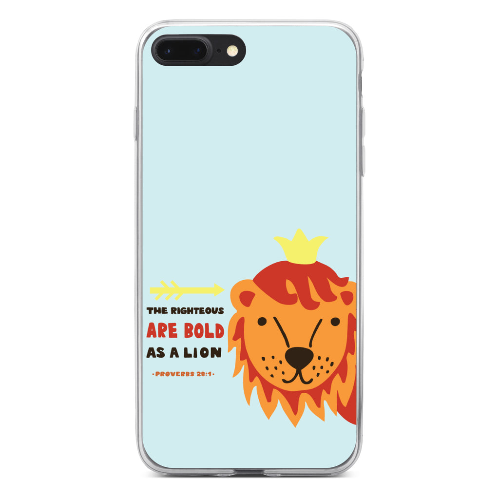 Proverbs 28:1, The Righteous Are Bold As a Lion Clear Shockproof iPhone Case, view 6
