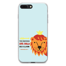 DistinctInk® Clear Shockproof Hybrid Case for Apple iPhone / Samsung Galaxy / Google Pixel - Proverbs 28:1 - The Righteous Are Bold As a Lion