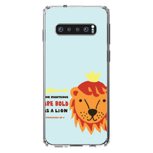 DistinctInk® Clear Shockproof Hybrid Case for Apple iPhone / Samsung Galaxy / Google Pixel - Proverbs 28:1 - The Righteous Are Bold As a Lion