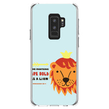 DistinctInk® Clear Shockproof Hybrid Case for Apple iPhone / Samsung Galaxy / Google Pixel - Proverbs 28:1 - The Righteous Are Bold As a Lion
