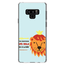 DistinctInk® Clear Shockproof Hybrid Case for Apple iPhone / Samsung Galaxy / Google Pixel - Proverbs 28:1 - The Righteous Are Bold As a Lion