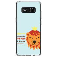 DistinctInk® Clear Shockproof Hybrid Case for Apple iPhone / Samsung Galaxy / Google Pixel - Proverbs 28:1 - The Righteous Are Bold As a Lion