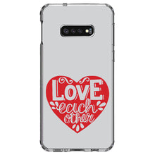 DistinctInk® Clear Shockproof Hybrid Case for Apple iPhone / Samsung Galaxy / Google Pixel - Red Heart - Love Each Other