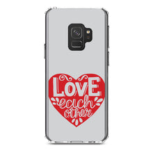 DistinctInk® Clear Shockproof Hybrid Case for Apple iPhone / Samsung Galaxy / Google Pixel - Red Heart - Love Each Other