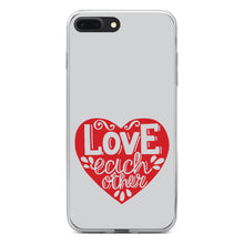 DistinctInk® Clear Shockproof Hybrid Case for Apple iPhone / Samsung Galaxy / Google Pixel - Red Heart - Love Each Other