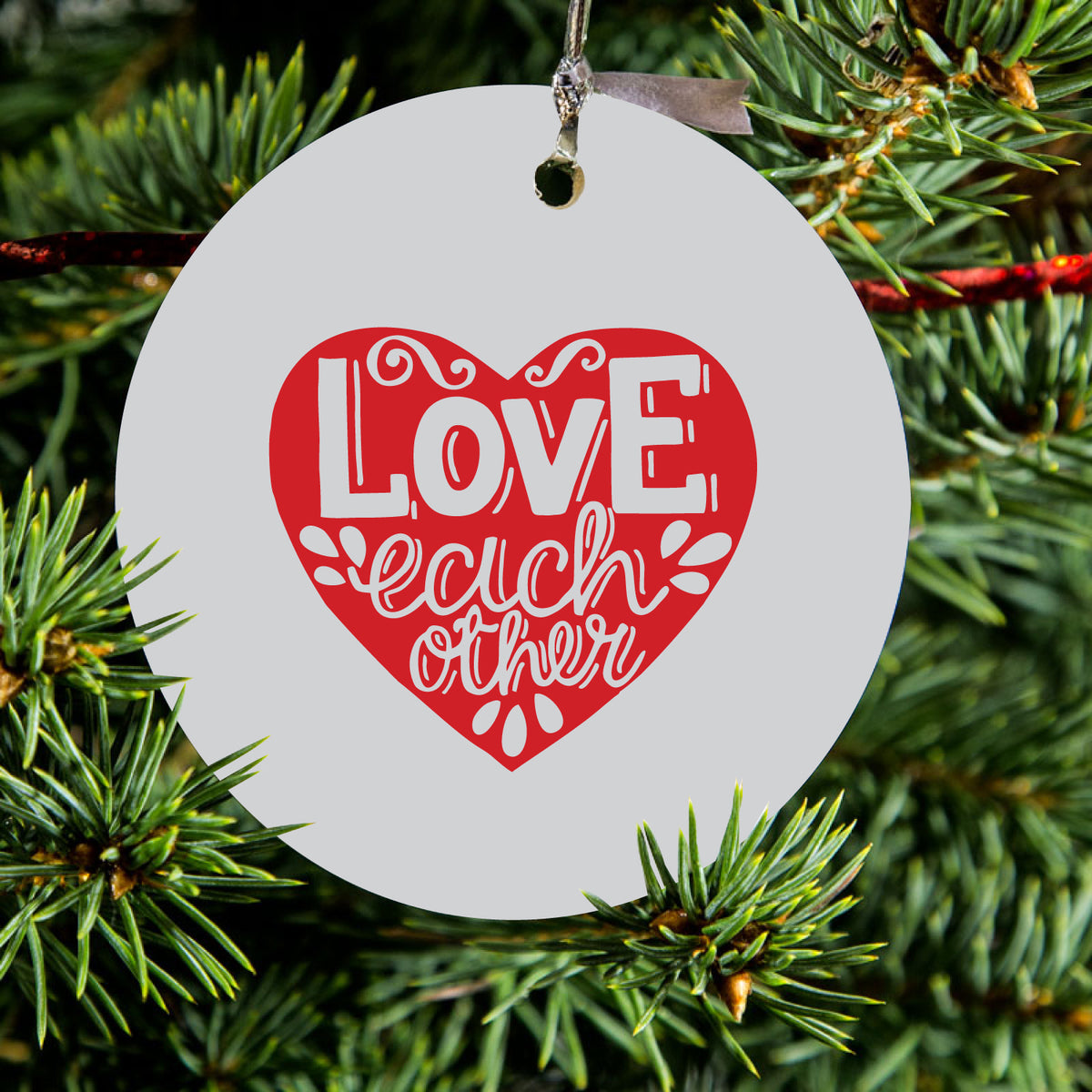 Love Each Other Ceramic Ornament, view 2