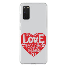 DistinctInk® Clear Shockproof Hybrid Case for Apple iPhone / Samsung Galaxy / Google Pixel - Red Heart - Love Each Other