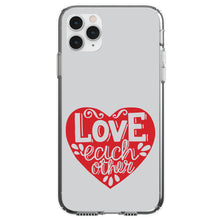 DistinctInk® Clear Shockproof Hybrid Case for Apple iPhone / Samsung Galaxy / Google Pixel - Red Heart - Love Each Other