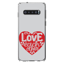 DistinctInk® Clear Shockproof Hybrid Case for Apple iPhone / Samsung Galaxy / Google Pixel - Red Heart - Love Each Other