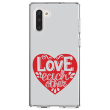 DistinctInk® Clear Shockproof Hybrid Case for Apple iPhone / Samsung Galaxy / Google Pixel - Red Heart - Love Each Other