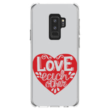 DistinctInk® Clear Shockproof Hybrid Case for Apple iPhone / Samsung Galaxy / Google Pixel - Red Heart - Love Each Other