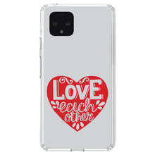 DistinctInk® Clear Shockproof Hybrid Case for Apple iPhone / Samsung Galaxy / Google Pixel - Red Heart - Love Each Other