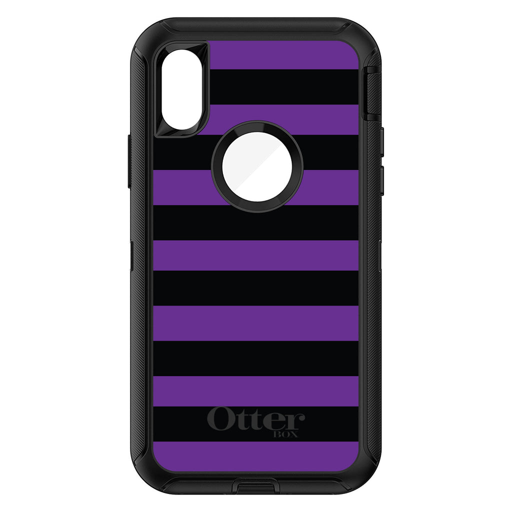 Black & Purple Bold Stripes OtterBox Defender Case for iPhone & Galaxy, view 3